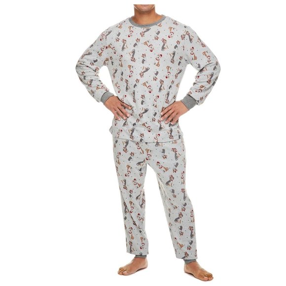 NEW Men's Festive Dog Holiday FamJams Pajamas 2- Piece Set SMALL - Picture 4 of 4